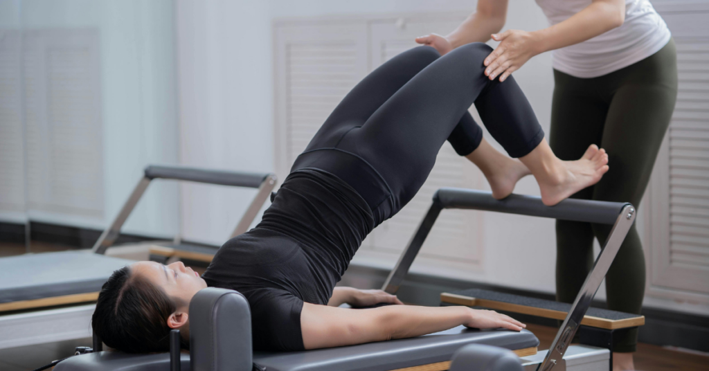 Woman on a reformer